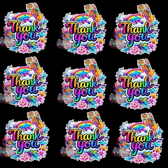 40 Colorful Thank You Sticker pack ! - Picture 2 of 2
